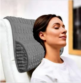 Headrest Memory Foam Pillow, Supportive Pillow for Neck, Back or Leg for Sofas, Recliners, Office Chairs, Massage Chairs for Neck Pain Relief and Cervical Support. (Gray, 13" W x 2.7" D)