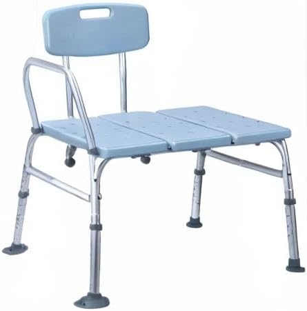 Winado Tub Transfer Bench for Bathtub with Backrest & Armrest, Supports up to 330 lbs Aluminium Alloy Bath Chair, Blue