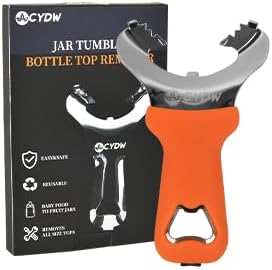 CYDW Mason Jar Opener Tool with No Lid Dents or Damage, Can Opener Manual Multi-Purpose, Easy Twist Manual Handheld Top Remover Utensil, Canning Supplies Tools and Bottle Opener, Made For Lifetime