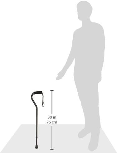 DMI Walking Cane and Walking Stick for Adult Men and Women, FSA Eligible, Lightweight and Adjustable from 30-39 Inches, Supports up to 250 Pounds with Ergonomic Hand Grip and Wrist Strap, Black