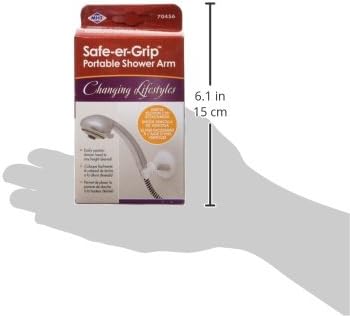 Changing Lifestyles Safe-er-Grip Portable Shower Arm, Contrasted White with gray accents