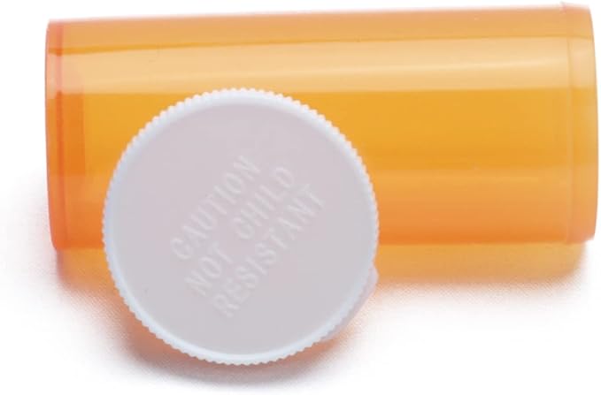 Empty Plastic Pill Bottles with Easy Open Snap Caps (Not Child Resistant), Prescription Medication Vials, Clear Containers Pill Cases Organizers (6 Dram, 12pcs)
