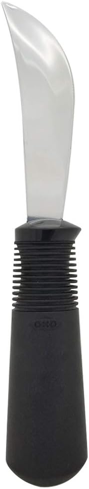 Adaptive Eating Utensil. Norco Big-Grips Weighted Rocker Knife is Stainless Steel and 6.25 oz. Non-Slip Built Up Handle. Helpful for Parkinson’s, Tremors, Spasticity, Ataxia, Arthritis or the Elderly.