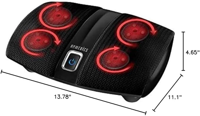 Homedics Shiatsu Select Foot Massager with Heat – Shiatsu Foot Massager with Heat, Therapeutic Kneading & Rolling, 4 Rotational Heads with 12 Massage Nodes, Toe-Touch Control