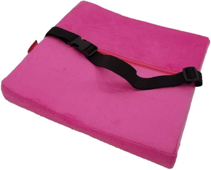 Bookishbunny Premium Memory Foam Lumbar Support Cushion Pillow (HotPink)