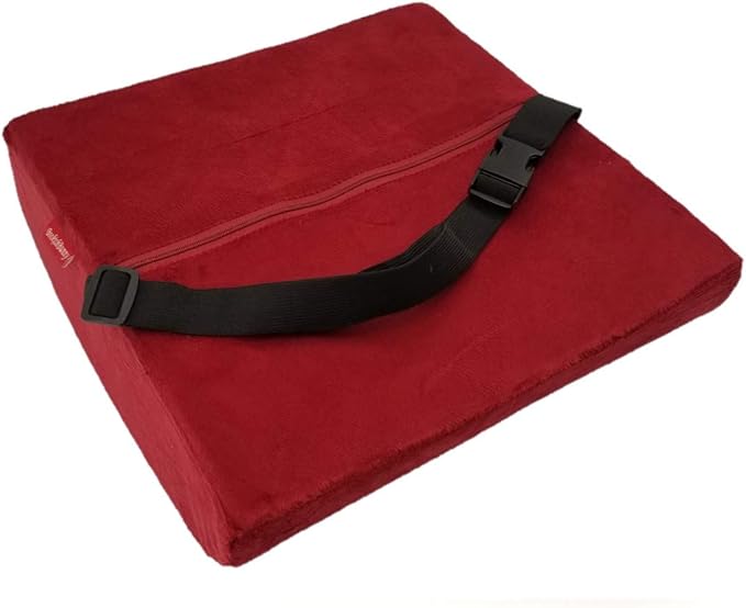 Bookishbunny Premium Memory Foam Lumbar Support Cushion Pillow (Burgundy)