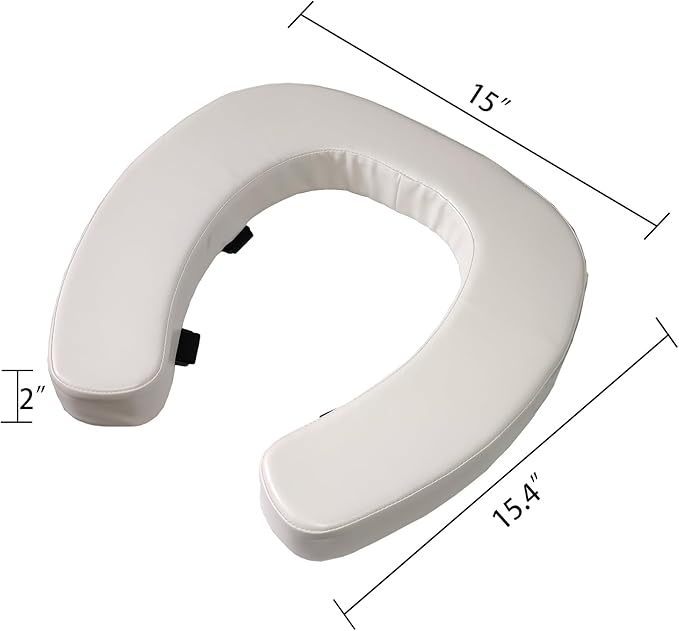 Toilet Seat Cushion with 2-inch High-Density Foam Padded Toilet Cushion Toilet Seat Riser Waterproof PU Fabric-Suitable for Standard,Elongated Toilets(Beige)