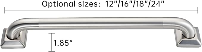 joyrain 500lb Capacity Stainless Steel Grab Bar - Heavy Duty Bathroom Safety Rail for Elderly, Anti-Slip Shower Handle, ADA Compliant (Peened, 24 inch)