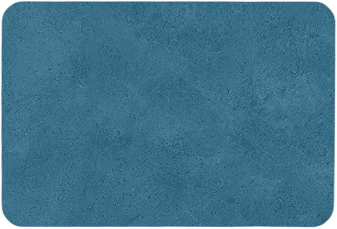 TYUU Bathroom Mat Quick Dry, Bathroom Rugs Non Slip Washable Thin Absorbent Bath Mat Fits Under Door Bathroom Floor Mat Perfect for Bath, Shower, or Sink 24"x36" Denim Blue