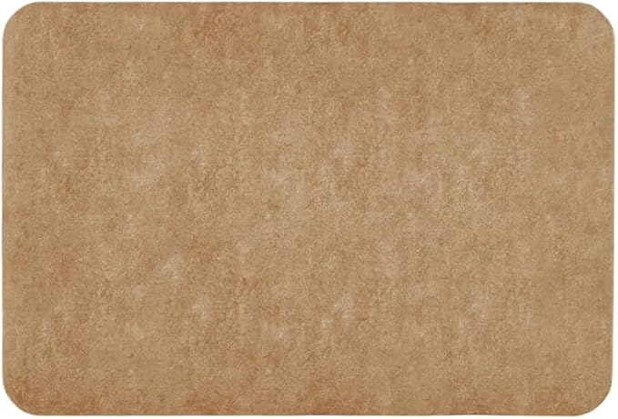 TYUU Bathroom Mat Quick Dry, Bathroom Rugs Non Slip Washable Thin Absorbent Bath Mat Fits Under Door Bathroom Floor Mat Perfect for Bath, Shower, or Sink 24"x36" Camel