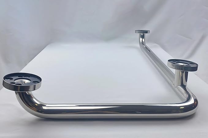 Shower Handicap Grab Bars for Bathroom Wall, L-Shaped Grab Bar, Stainless Steel Bathtub Safety Support Rail,Chromed Armrest,Elderly Disabled Toilet Anti-Skid Safety Handle, Towel Rack (Size : Right)