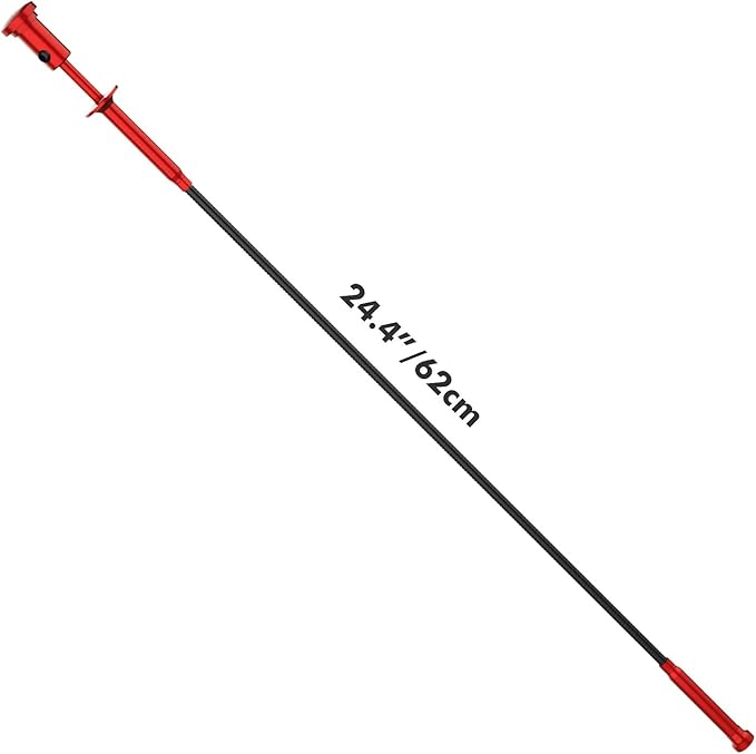 Housolution Grabber Tool Magnetic Four-claw Picker, Bendable Hose Reacher Pickup Sweeper with LED Lights, Flexible Long Handy Reaching Assist Tool for Litter Pick/Home Sink/Drain - Red