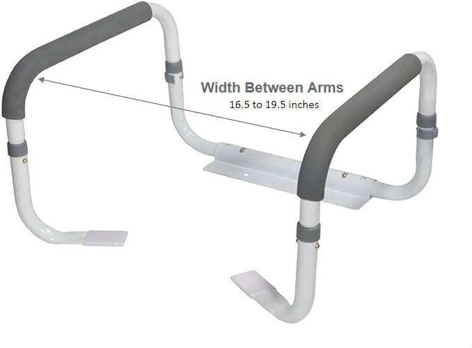 Drive Medical RTL12087 Bathroom Grab Bar for Toilets, White (Pack of 2)