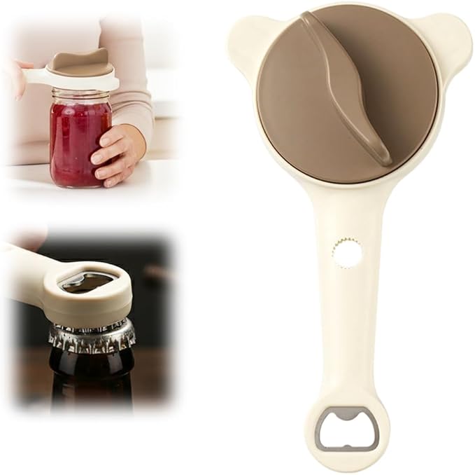 3Pcs Adjustable Stainless Steel Jar Opener, 2026 New 4-in-1 Jar Opener, Stainless Steel Lid Remover for Seniors & Arthritis Sufferers, Fits Kitchen Jars, Bottles & Cans (3)