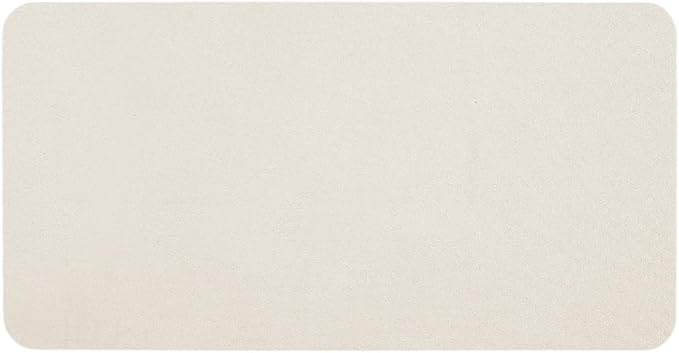 TYUU White Bath Mat, Bathroom Rugs Non Slip Washable Thin Absorbent Quick Dry Bath Mat Fits Under Door Bathroom Floor Mat Perfect for Bath, Shower, or Sink 24"x48" White