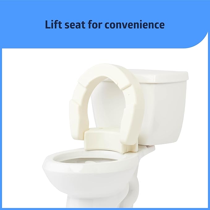 Medline Standard Hinged Toilet Seat Riser, 3.5 Inch Height, 400 lb Weight Capacity, White - Ideal Mobility Aid for Elderly, Disabled, and Medical Patients, Enhances Bathroom Safety