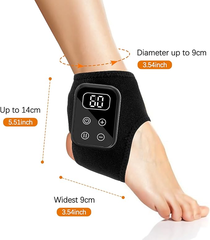 Triple Method Foot Massager with Heat & Enhanced Vibration, for Neuropathy Comfort and Circulation, Portable Home Massage for Pain Relief, Auto Shut-Off, Home Travel Use (Gray)