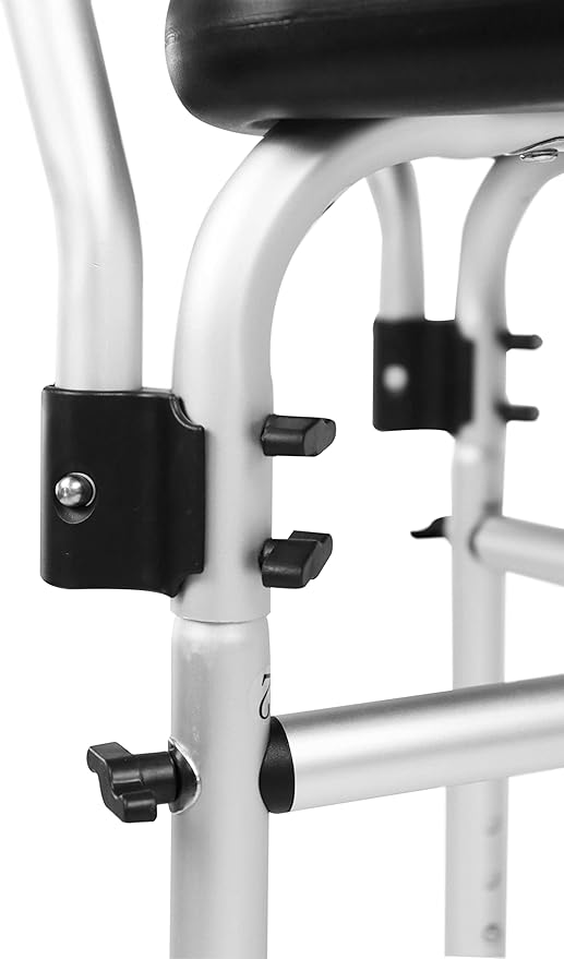 KMINA Shower Chair for Inside Shower with Arms and Back, Heavy Duty with Double Reinforced Crossbar, Includes Foam Cushion, Easy Assembly, Made in Europe