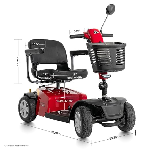 Rascal Conquest 4-Wheel Heavy-Duty Outdoor Mobility Scooter, Long-Range Battery-Powered Electric Travel, 350lb Capacity, Battery Included