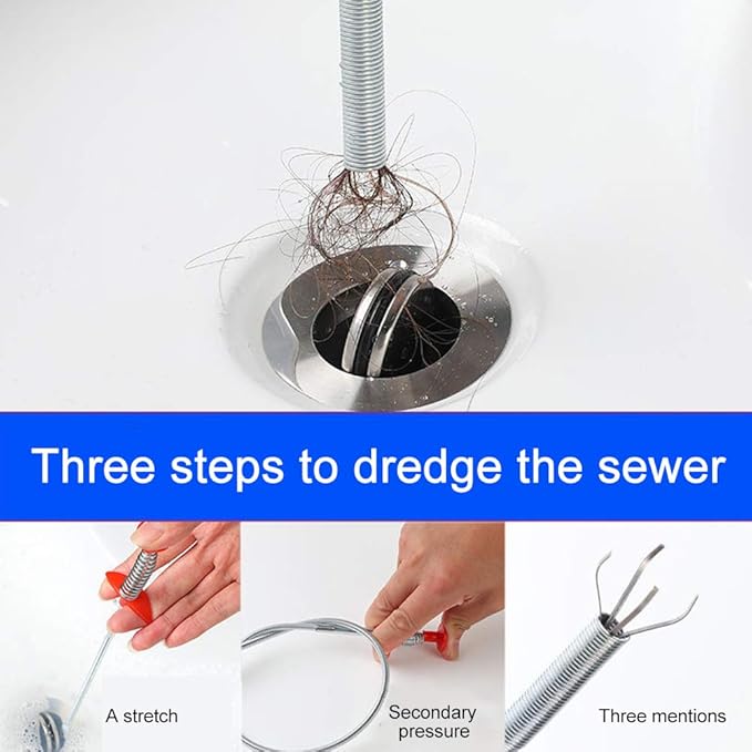 Flexible Grabber Claw Reacher Tool, Extendable Drain Clog Remove Tool With 4 Claws Bendable Hose Pickup Reaching Assist Tool for Litter Pick Home Sink Drains Toilet(SIZE:0.57m)