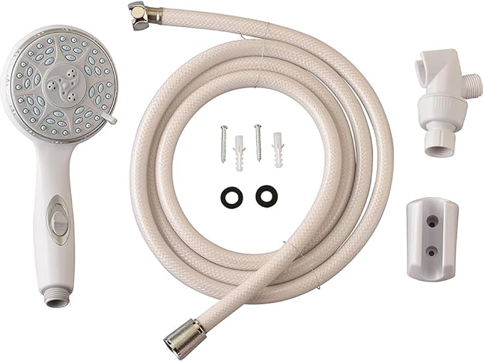 NOVA Handheld Shower Head with Extra Long 84” Hose, On/Off Switch, 5 Settings, Comes with Wall Mounted Holder (9311-R)
