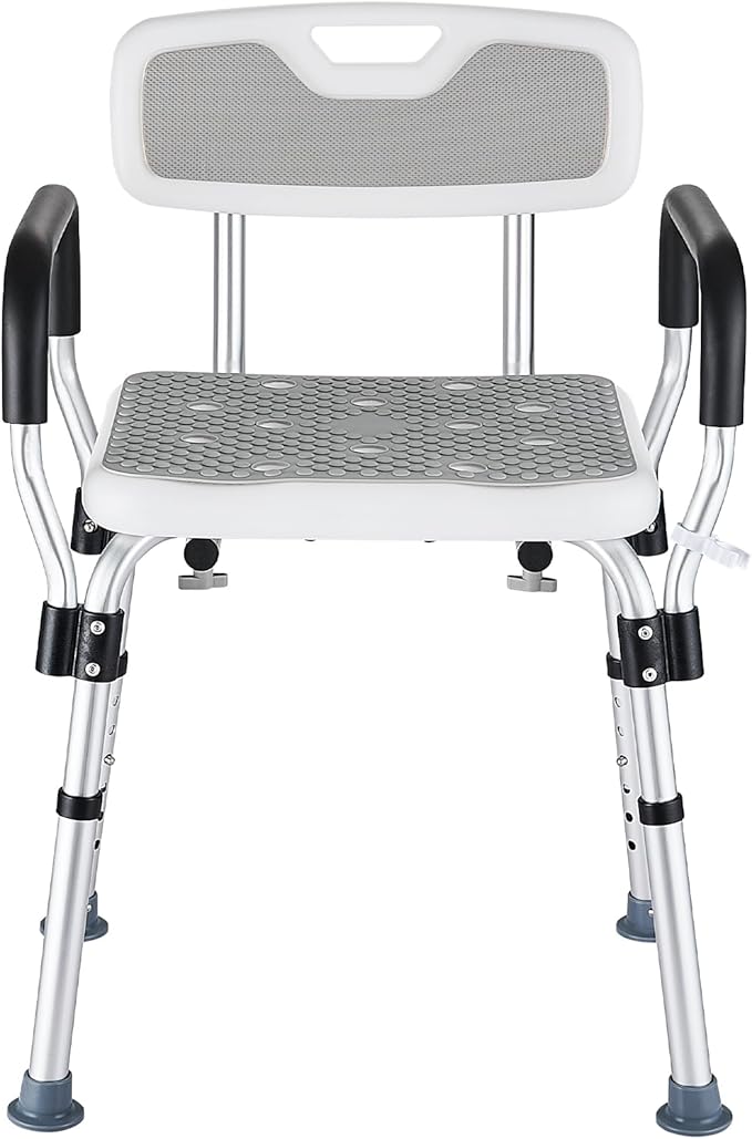 Shower Chair for Elderly and Disabled Inside Shower, Shower Seat for Inside Tub 450 LB Heavy Duty, Shower Chair with Arms and Back,Padded Handicap Bath Chairs for Seniors for Shower Stal