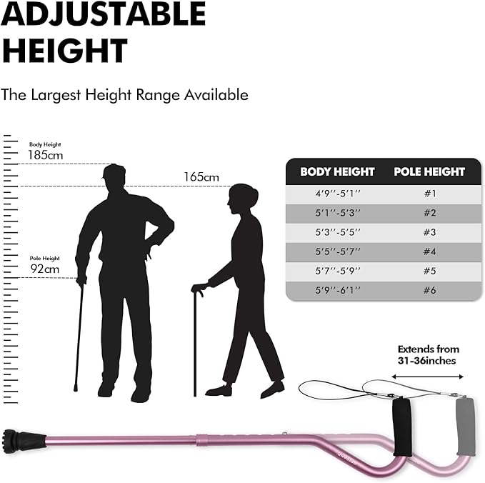 GPTCAMP Walking Cane and Walking Stick for Men Women,Lightweight Folding Canes with Offset Soft Cushioned Handle,Adjustable & Collapsible,Mobility & Leg Surgery Recovery