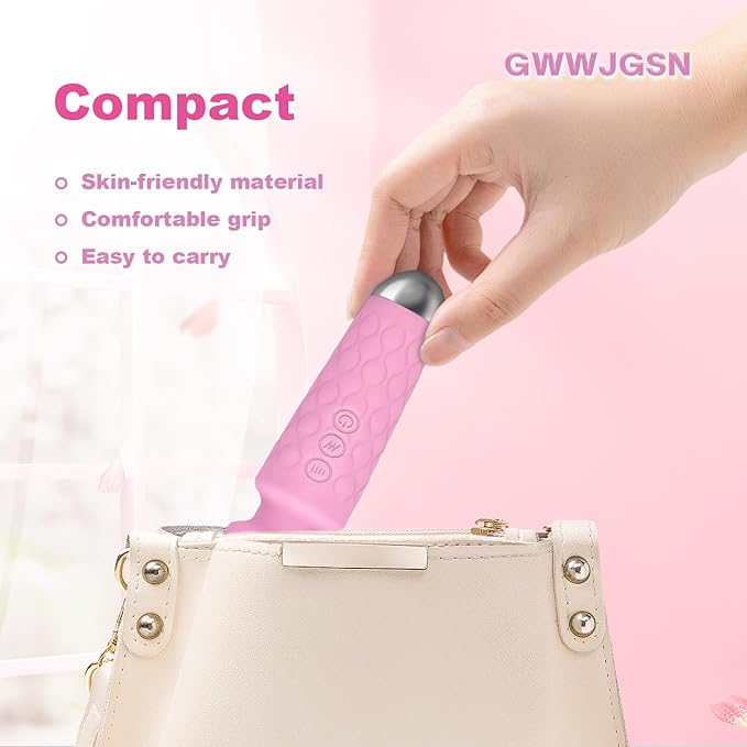 GWWJGSN Portable Wireless Massager - 8 Speeds, 20 Modes, 3-Second Press to Power On, for Neck, Back, Arms, Legs Muscle Relaxation (Rose Pink)