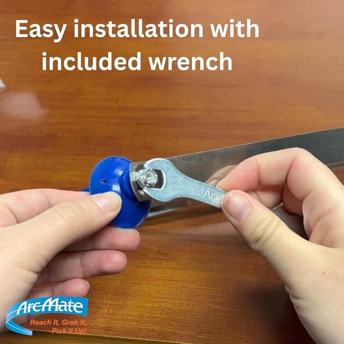 ArcMate EZ Reacher Replacement Gripper Cups - Food Safe Indoor Reacher Grabber Tips Part for Repair - Heat Resistant Silicone Cups with Locknuts, Blue, 2 Pairs (4 Cups)