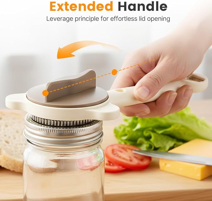 Adjustable Stainless Steel Jar Opener, 2026 New 4-in-1 Jar Opener, Stainless Steel Lid Remover for Seniors & Arthritis Sufferers, Fits Kitchen Jars, Bottles & Cans (2)