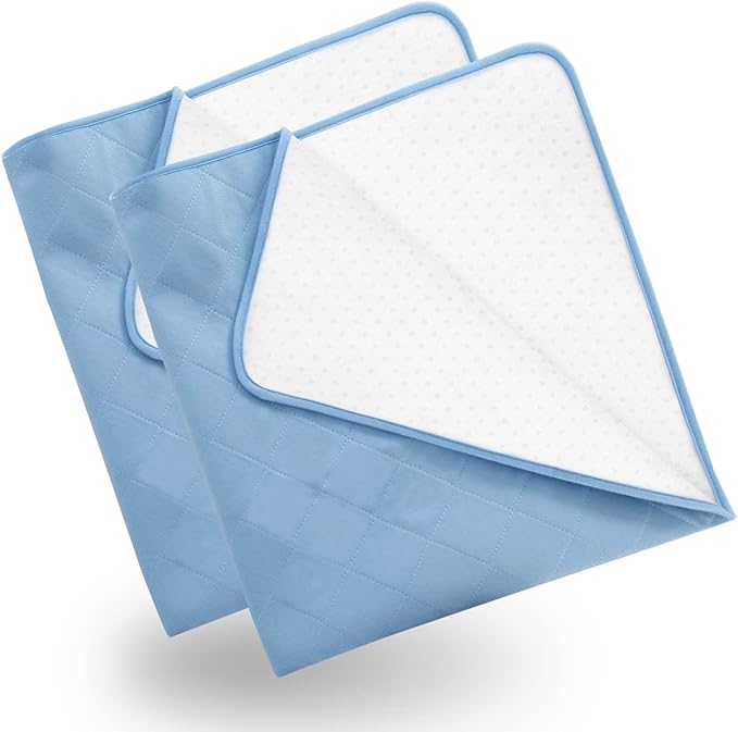 Hospital Bed Pads 34'' x 76'' 4 Pack, Waterproof Pee Pads, Washable Bed Wetting Incontinence Chuck Pads for Kids, Elderly Seniors, Blue