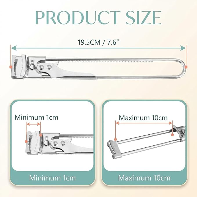 2-Pack Jar Opener for Seniors with Arthritis, Adjustable Stainless Steel Lid Gripper Tool for Weak Hands, Non-Slip Bottle Opener Fits 1-3 Inch Lids (Not for Large Mason Jars)
