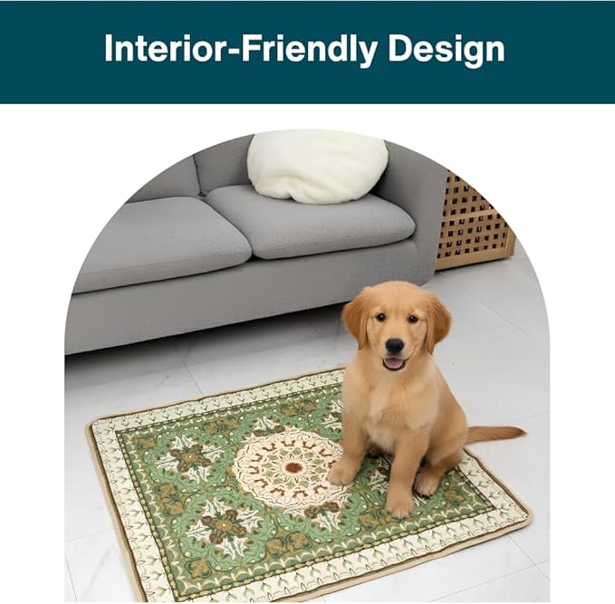Reusable Dog Pee Pads (2-Pack), Ultra Absorbent & Leakproof, Washable Puppy Training Pads, Non-Slip Backing, 31"x36", Sage Tile Pattern (Sage Tile Pattern)