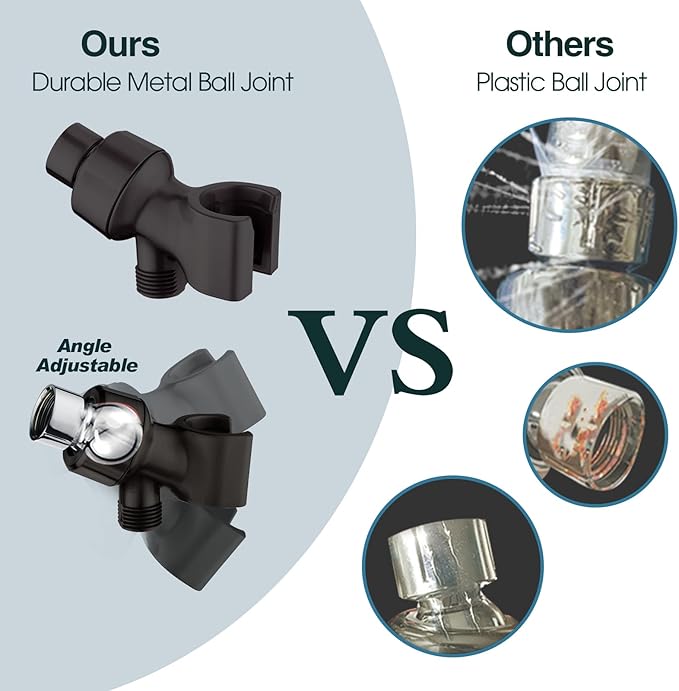 BRIGHT SHOWERS 9 Spray Settings Shower Head with Handheld High Pressure Oil-Rubbed Bronze Hand Held Showerhead with 60 Inch Stainless Steel Hose and Adjustable Overhead Bracket