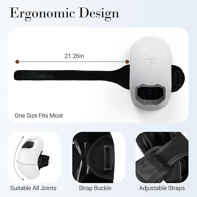 CuPiLo Knee Massager with Heat and Vibration - FSA Eligible HSA Approved - Portable Cordless Knee Massagers for Knee Pain Relief, Gifts for Mom Dad Grandpa Grandma The Elderly Seniors Parents