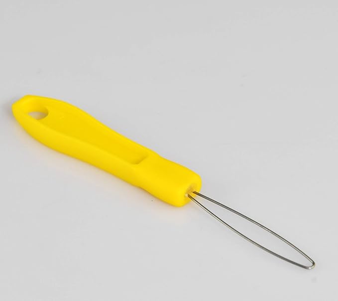 HOME-X Button Hook Helper, Assistance Tool for The Elderly, One-Hand Button Tool- Yellow- 6” L x ¾” W