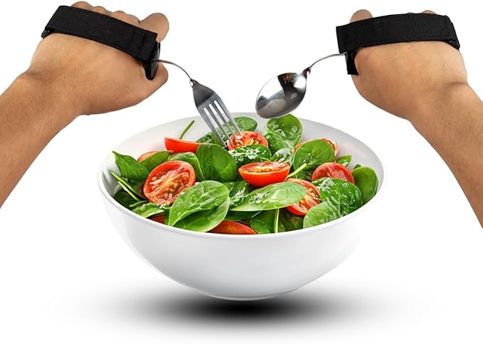 Bendable Adaptive Utensils for Elderly, Disabled People, Parkinson’s, Arthritis, Hand Tremors, Weak Hand Grip & Handicapped, Arthritic Hands-Non Slip Handles
