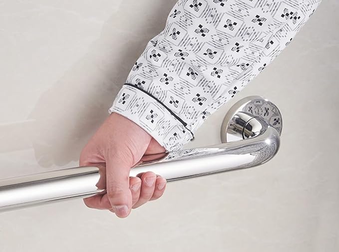 Shower Handicap Grab Bars for Bathroom Wall, L-Shaped Grab Bar, Stainless Steel Bathtub Safety Support Rail,Chromed Armrest,Elderly, Disabled Toilet Anti-Skid Safety Handle, Towel Rack (Size : Left)