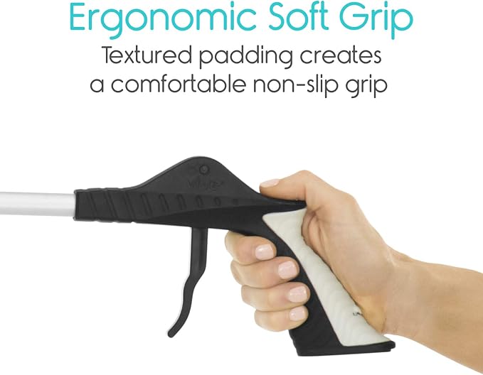 Vive 32" Grabber Reacher Tool (2 Pack) - Foldable Pickup Stick with Rotating Jaw & Sensitive Trigger - Heavy Duty Mobility Grip Hand Aid - Extra Reach Extender Claw for Seniors, Elderly, Handicap