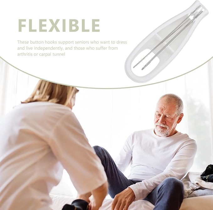 MAGICLULU Button Hook Tool with Zipper Puller, One-Hand Button Assist Device for Seniors, Hand Dexterity Aid for Dressing and Clothing Fastening