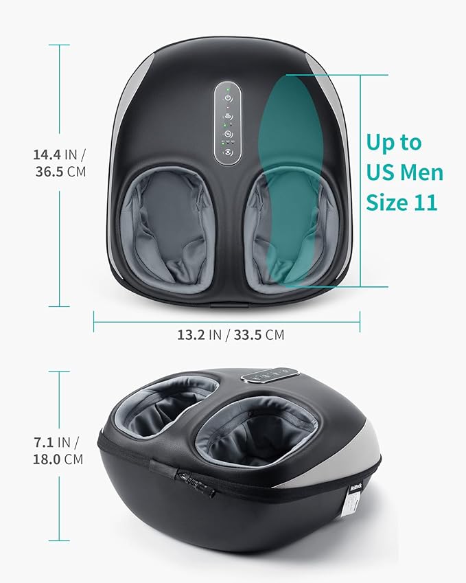 Nekteck Foot Massager Machine with Heat, Shiatsu Feet Massage for Plantar Fasciitis & Neuropathy, HSA Eligible Massage Tools, 360° Air Compression & Deep Kneading Therapy, Relaxing Gifts for Mom Dad