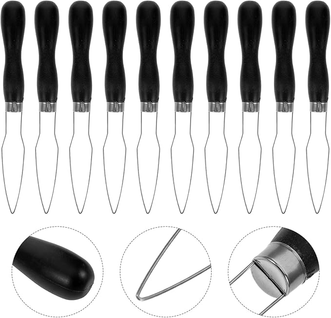 Beaupretty 10pcs Black Plastic Button Helper Tool Set for Quick Button Threading and Fastener Snap Assistance, Dressing Aid for Seniors, Wedding Events, and Everyday Clothing