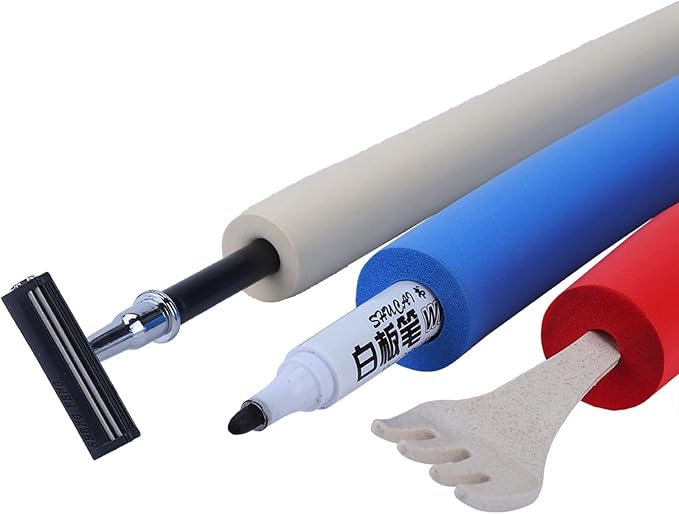 Foam Tube, 6pcs Non Slip Comfortable Grip Handle Sleeve Cover, Built Up Grips Aid for Utensils Pen Different Size Foam Grip Tubing for Elderly