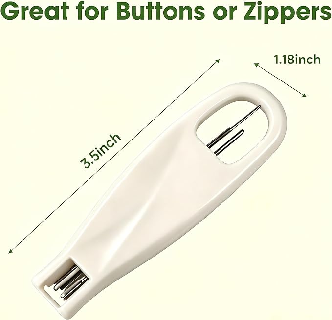 Button Hook and Zipper Pull Helper, Compact One-Hand Dressing Aid for Seniors & Limited Mobility, Ergonomic Buttoner Assist Tool for Daily Independent Living, Travel-Sized Assistive Device