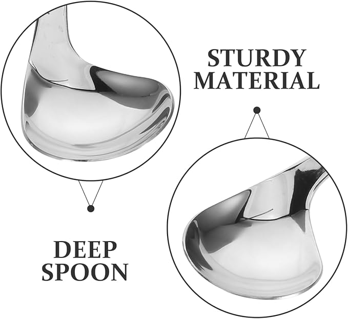 Zerodeko Adaptive Utensil for Elderly Ergonomic Right Handed Spoon for Mobility Deep Head Design for Handling for Disabled Patients and Seniors Promotes Independence