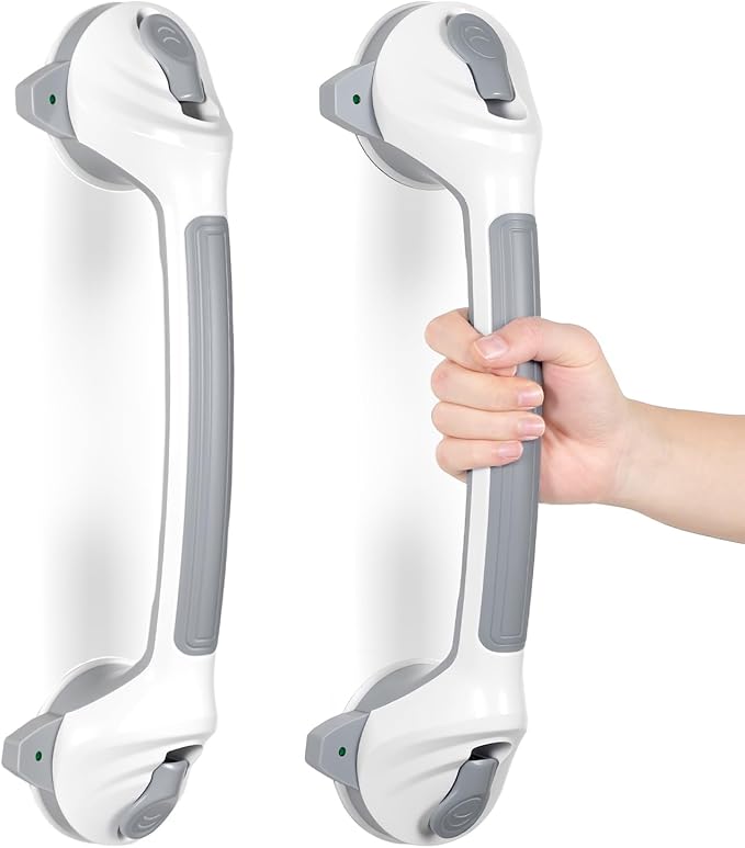 KVANT Grab Bars for Bathtubs and Showers, 16.5 Inch Grab Bars for Shower 2 Pack (Gray White)