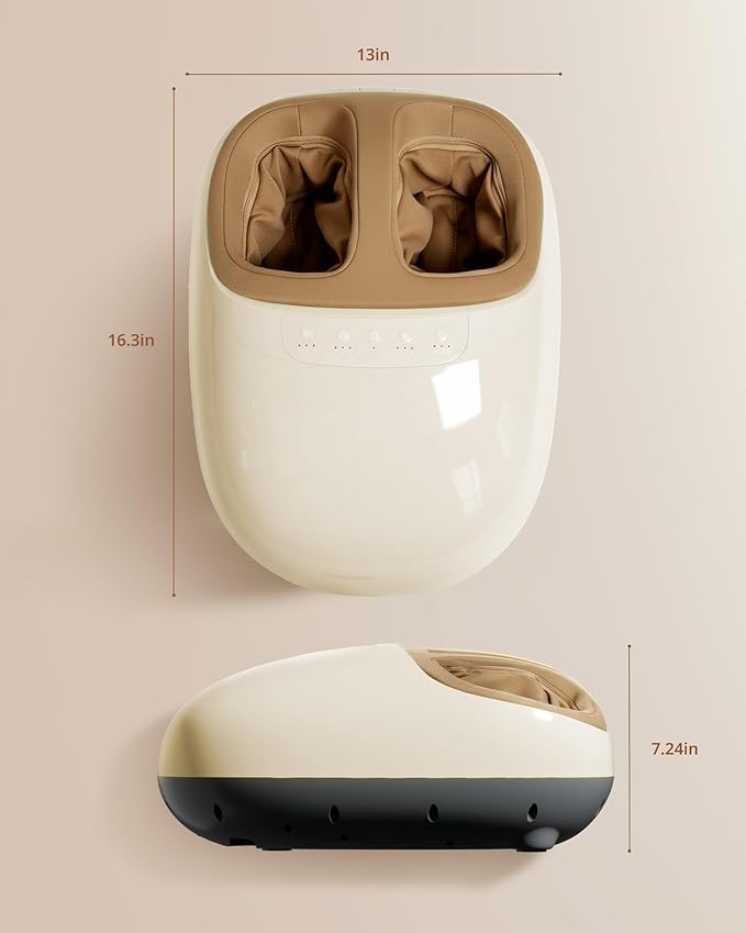 ibreo Shiatsu Foot Massager with Heat, Deep Kneading Therapy, Air Compression, Mother’s Day Gift for Mom, for Foot Neuropathy, Plantar Fasciitis, Tired & Pain Relief, for Men Women Size up to 13