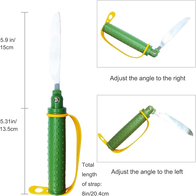 Angle Adjustable Stainless Steel Dinner Knife Elder Eating Aids Utensils Knife with Silicone Hand Strap for Parkinsons Elders Muscle Weakness Arthritis Handicapped