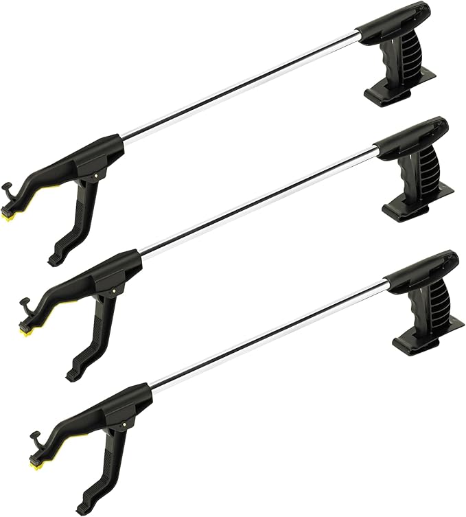 Cubii Health Handi-Reacher, Standard 24", Lightweight, Rotating, Easy-to-Use, Handy Trigger Grabber, Created for People with Restricted Grip Strength & Gripping Capabilities, Pack of 3