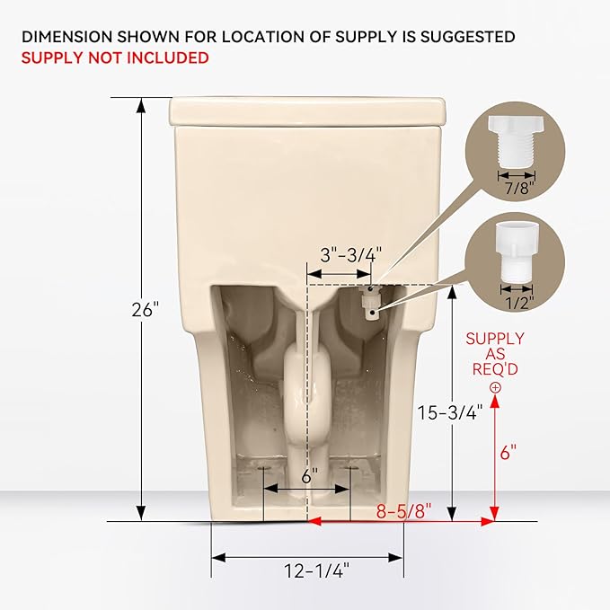 HOROW T0338WBC Elongated One Piece Toilet Bisque, ADA Toilet 17.3" with Comfortable Chair Height Seat, Modern Toilet for Bathroom, Dual Flush 0.8/1.28 GPF, 12" Rough-in Toilet Bowl Bisque
